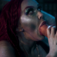 Slutty busty redhead bitch Amber Jayne taking a deep pussy pounding