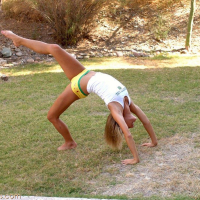 Pictures of Courtney Simpson getting crazy outside