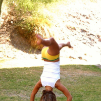 Pictures of Courtney Simpson getting crazy outside