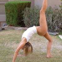 Pictures of Courtney Simpson getting crazy outside