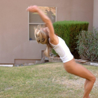 Pictures of Courtney Simpson getting crazy outside