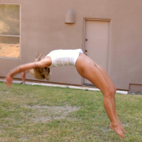 Pictures of Courtney Simpson getting crazy outside