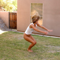 Pictures of Courtney Simpson getting crazy outside