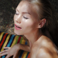 Blonde teen Nancy A masturbates outside in HEAT