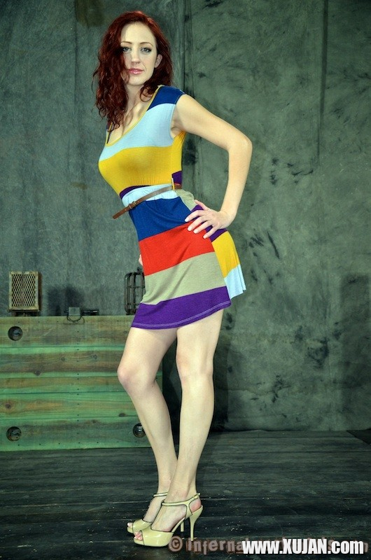 Holly Wood redhead with hot body is bound in different positions - Photo #1377921