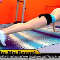 Fit Babe Delilah Blue working out naked in the Gym