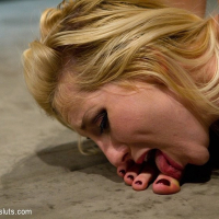 Ashley Fires is electro rope bound on the floor by lezdom Lorelei Lee