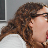 Cute brunette schoolgirl Leana Lovings blows dick in the classroom
