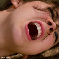 Hot blond slut tied up gagged and forced to cum