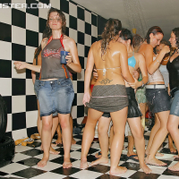 Liberated chicks getting wet and naughty at the crazy european party
