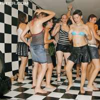 Liberated chicks getting wet and naughty at the crazy european party