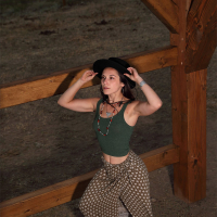 Sweet girl Elena Generi flashing her small boobs outdoors