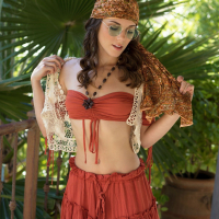 Elena Generi in tropical paradise takes in all off