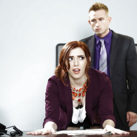 Hardcore office sex with a marvelous cowgirl Ember Stone and her boss