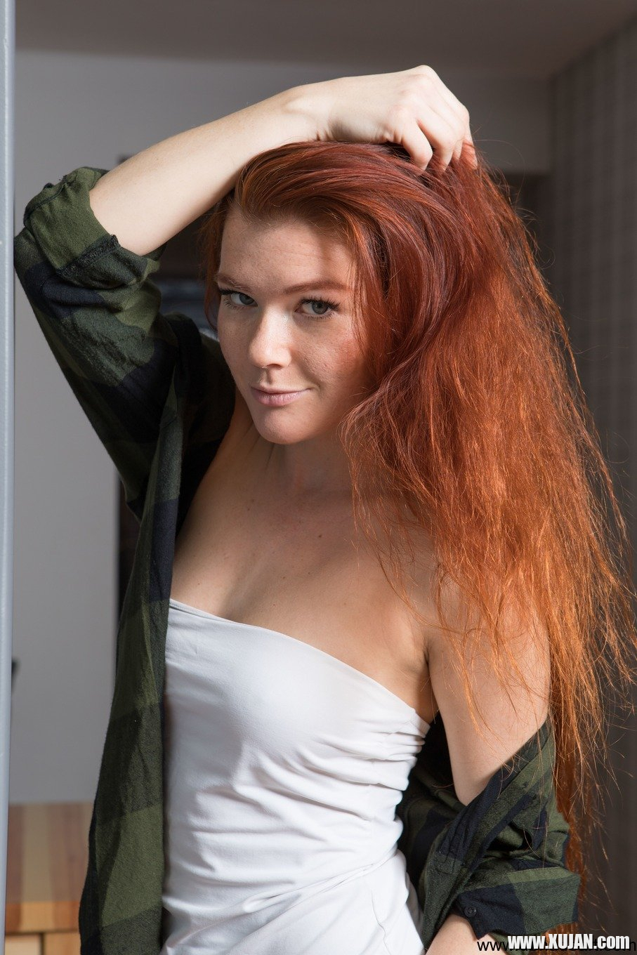 Redhead Mia Sollis posing sexy and getting naked - Photo #1399453