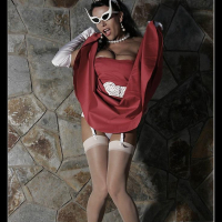 Vintage model Eve in fifties outfit