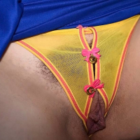 Sexy hairy chick showing sweet wet pussy