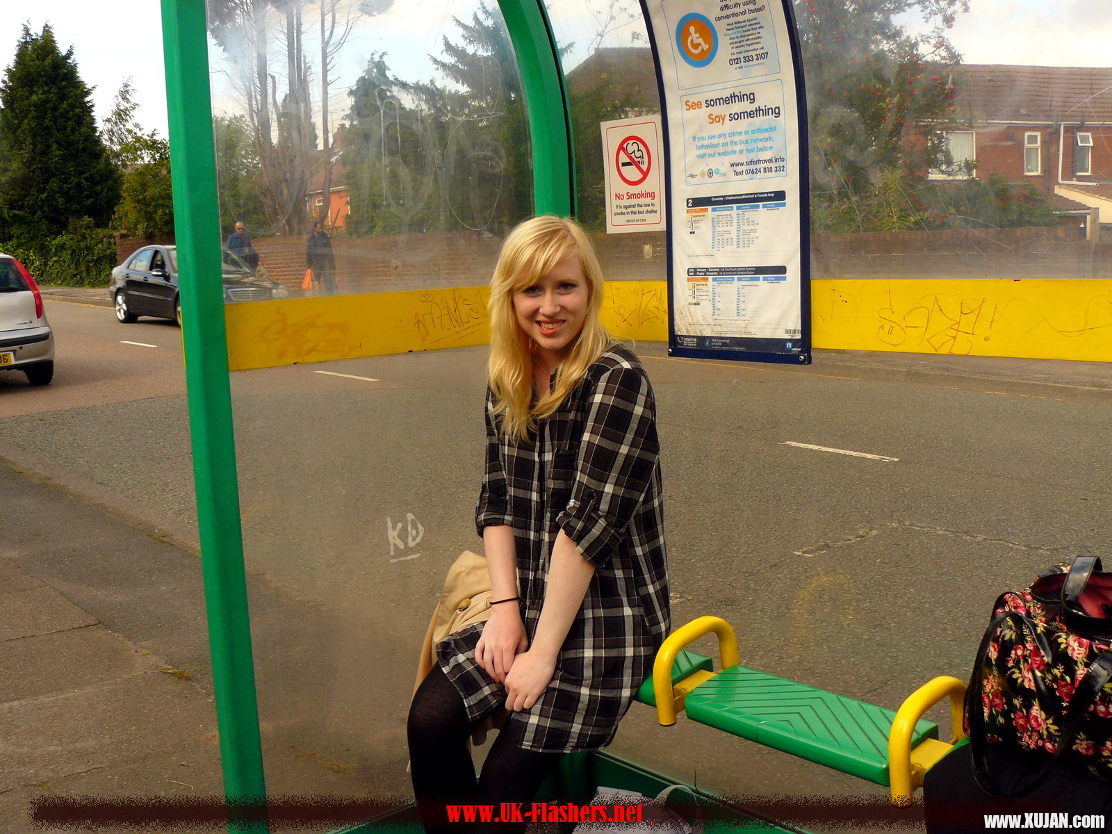 Flashing blonde british babe Satine Spark in public nudity - Photo #1416568