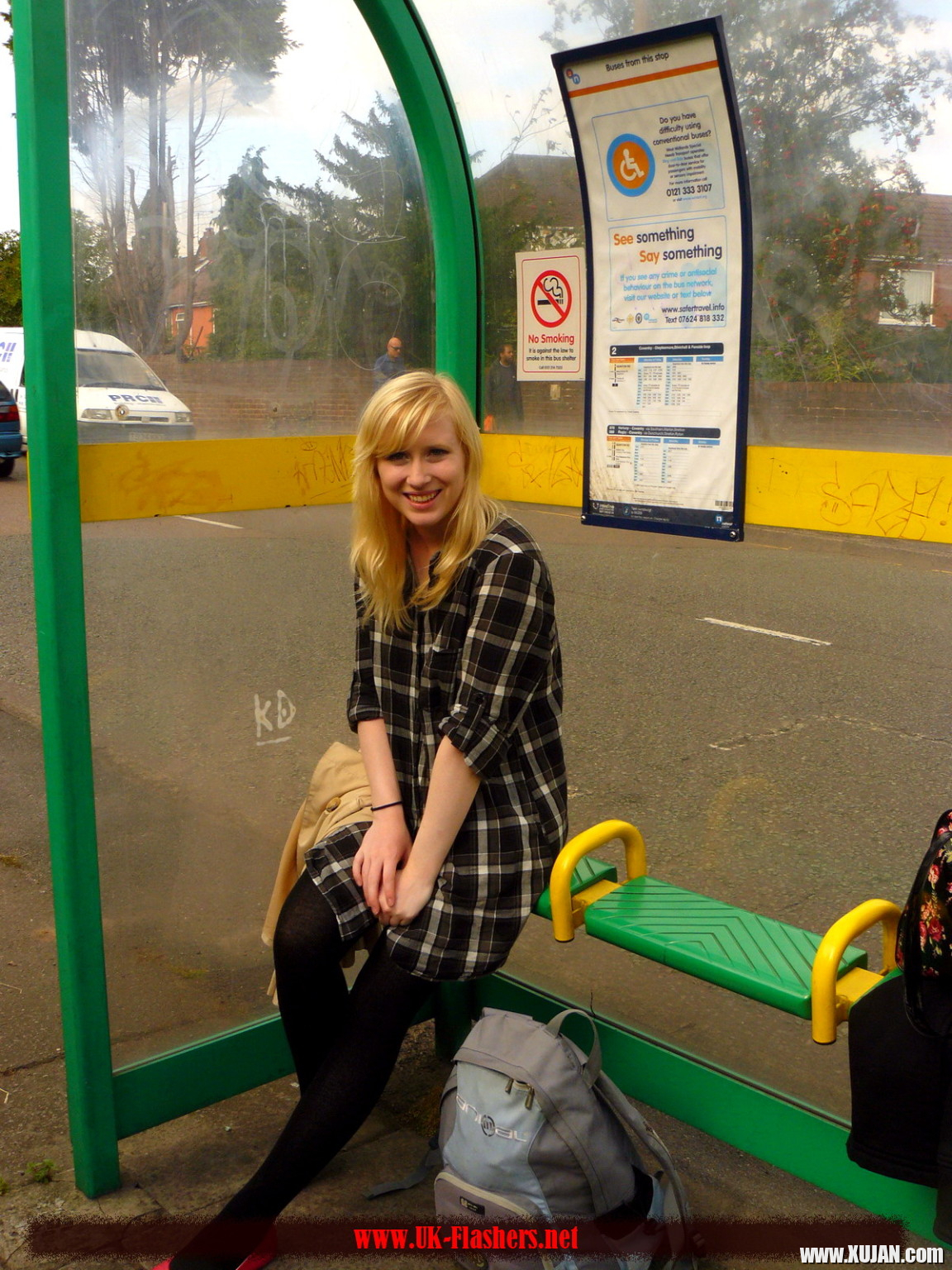 Flashing blonde british babe Satine Spark in public nudity - Photo #1416569