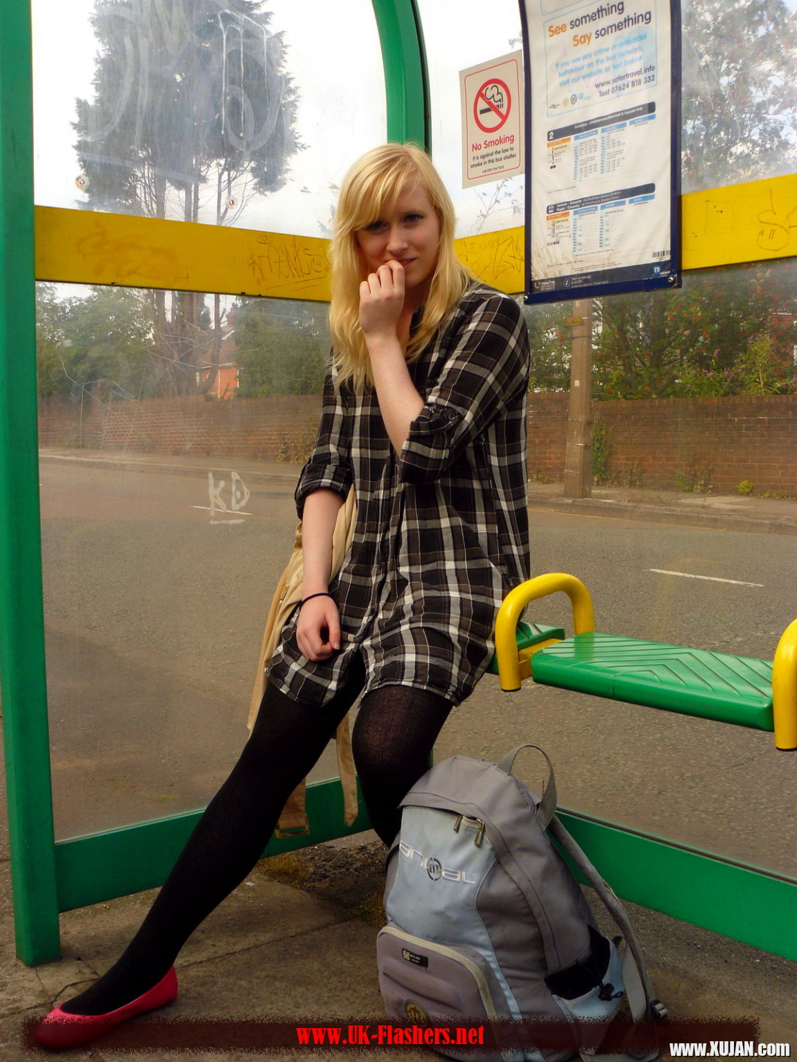 Flashing blonde british babe Satine Spark in public nudity - Photo #1416570