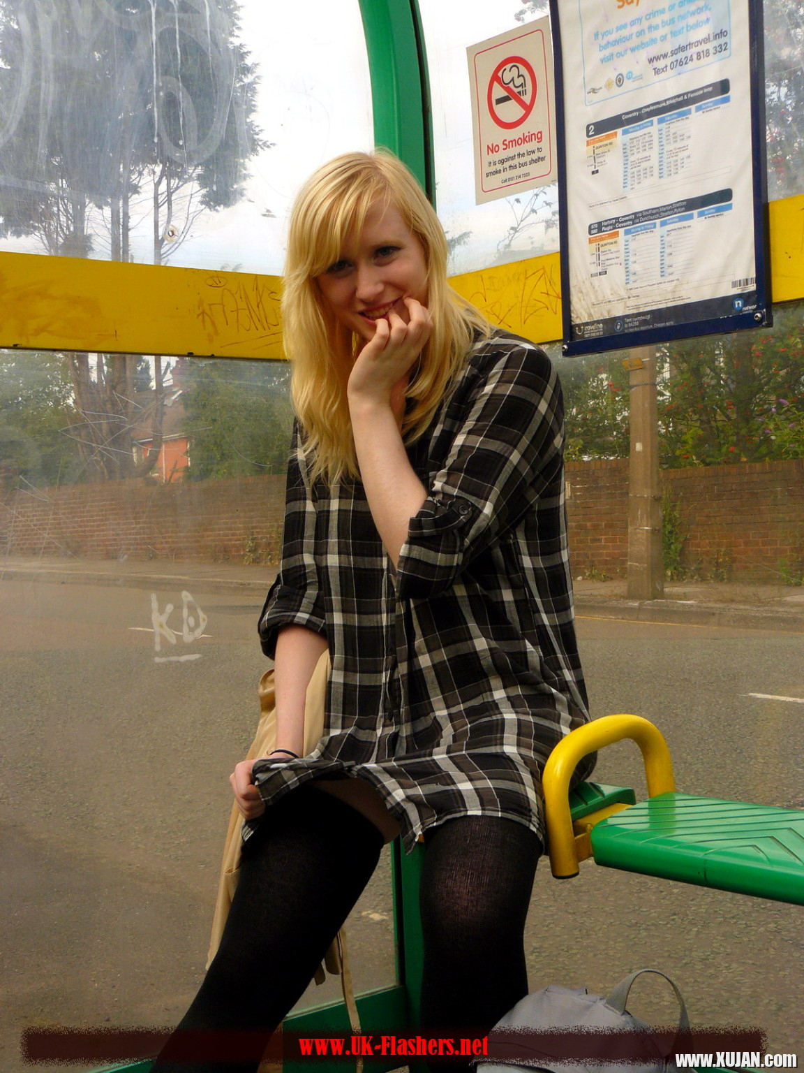 Flashing blonde british babe Satine Spark in public nudity - Photo #1416571