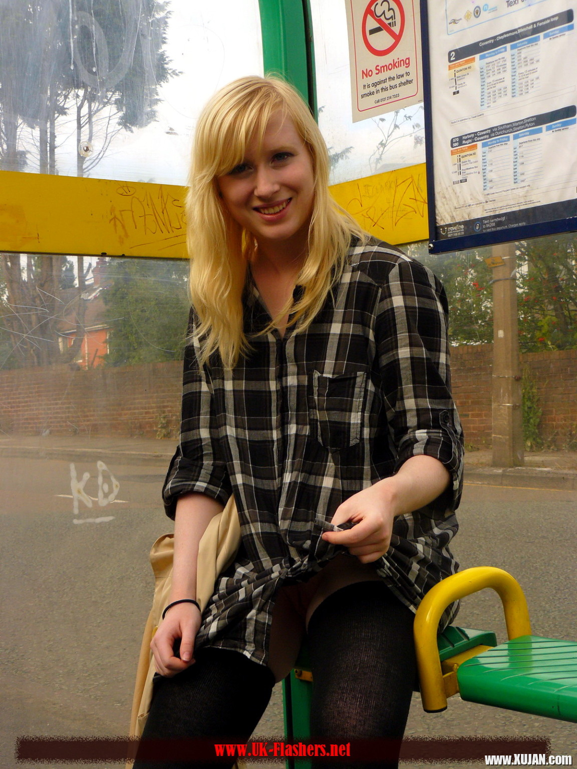 Flashing blonde british babe Satine Spark in public nudity - Photo #1416572