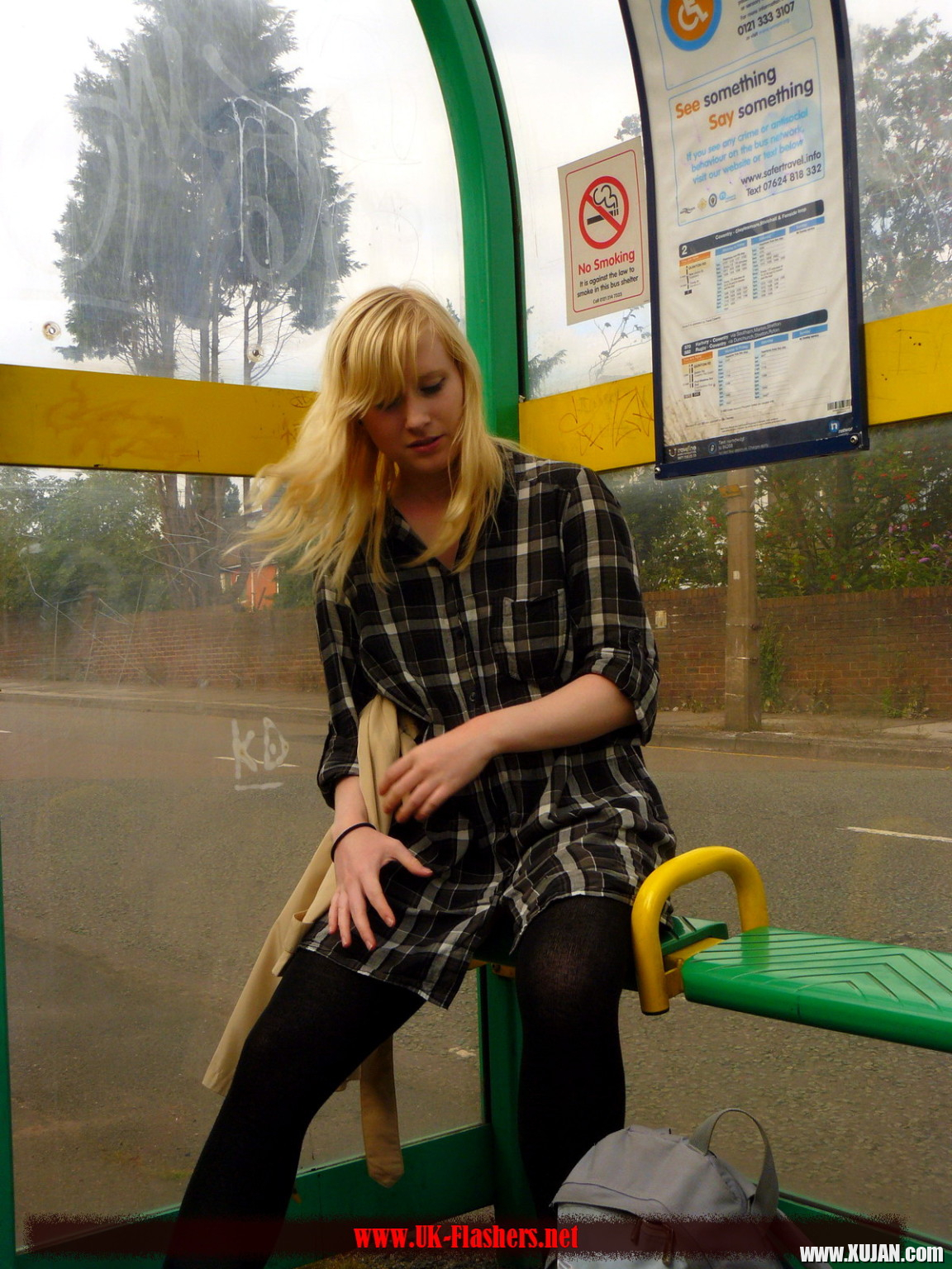 Flashing blonde british babe Satine Spark in public nudity - Photo #1416573
