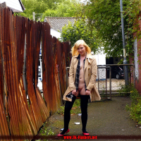 Flashing blonde british babe Satine Spark in public nudity