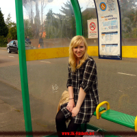 Flashing blonde british babe Satine Spark in public nudity