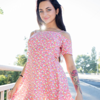 Dominika Dark showing Cunt and toying Ass outdoors