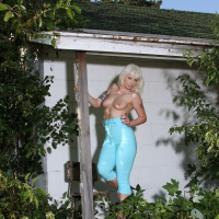 Pictures of Lynn Pops getting naked in the garden