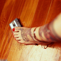 Pictures of Lynn Pops teasing with her feet and an ice cream cone