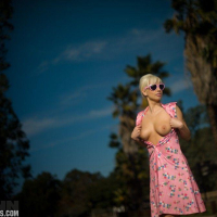 Pictures of teen hottie Lynn Pops being a hot pinup outside