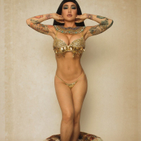 Exotic Babe Masuimi Max playing with a big Snake