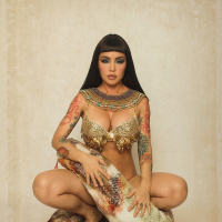 Exotic Babe Masuimi Max playing with a big Snake