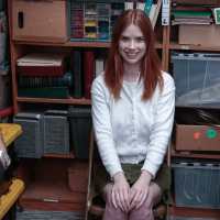 Cute Redhead Pepper Hart takes a Boner from behind
