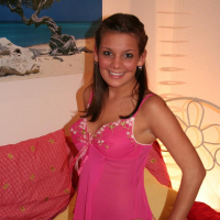 Katie shows off her new pink nightie