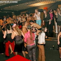 Lecherous doxies getting wild at the wet groupsex party with hung lads