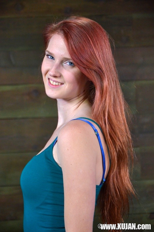 Ashley Lane redhead rope bound with tits exposed and ass toyed - Photo #1464065