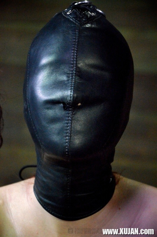 Ashley Lane redhead bound in dungeon with leather and dribbling - Photo #1464304
