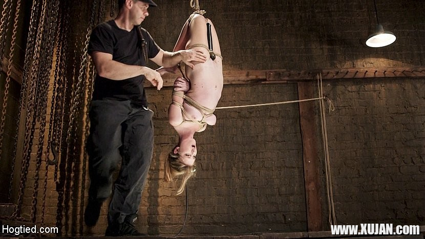 Ashley Lane hot blonde in rope bondage is toyed to orgasm in dungeon - Photo #1464345