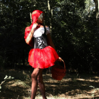 Kinky Red Hat blonde Lily Wow in sexy black pantyhose