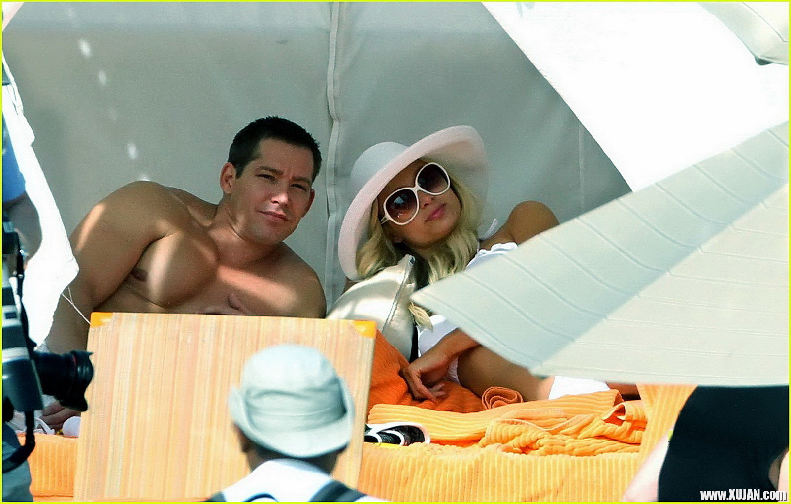 Paris Hilton wearing sexy white bikini seethrough shorts at the beach in Cabo - Photo #1480177