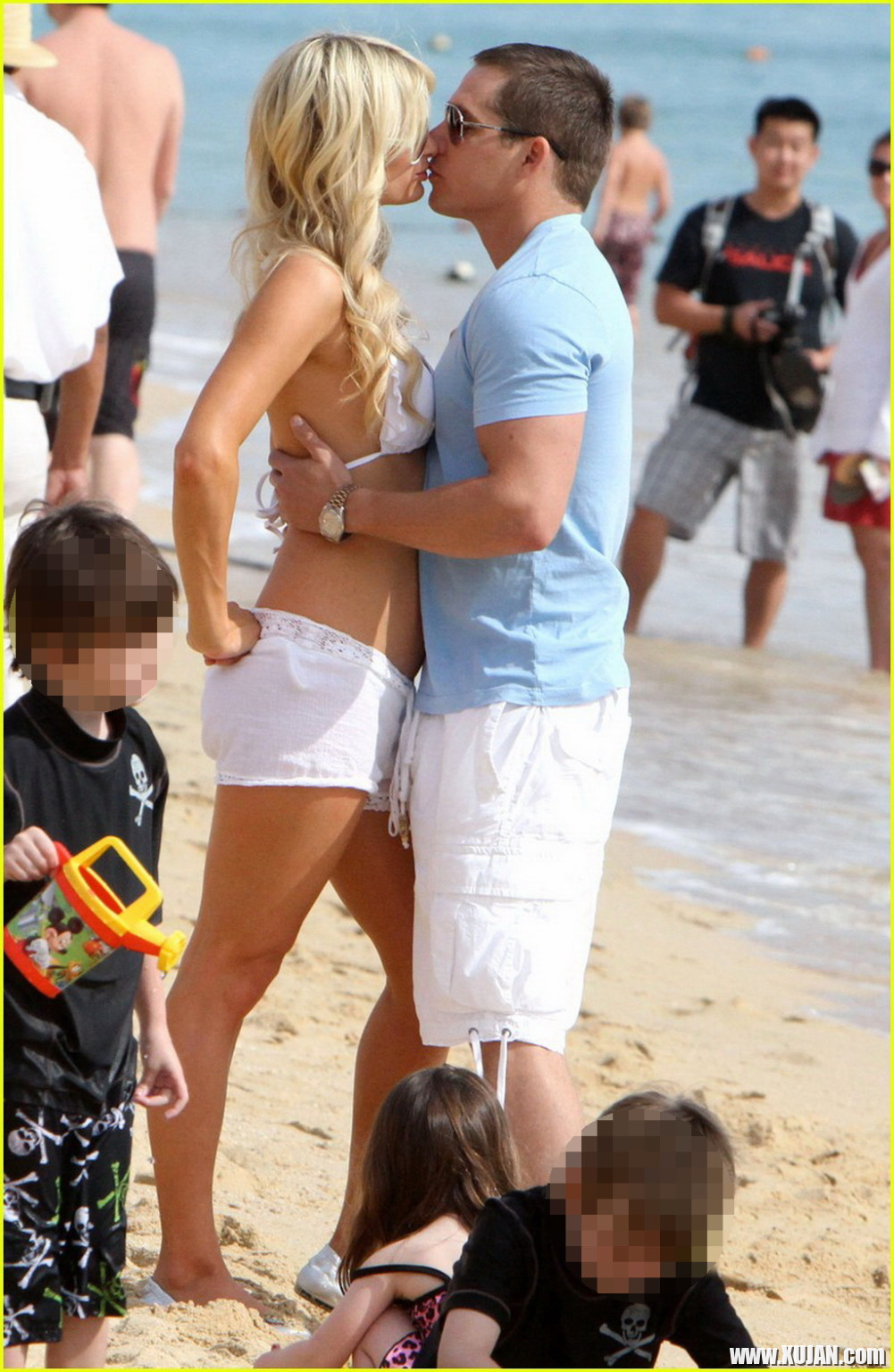 Paris Hilton wearing sexy white bikini seethrough shorts at the beach in Cabo - Photo #1480183