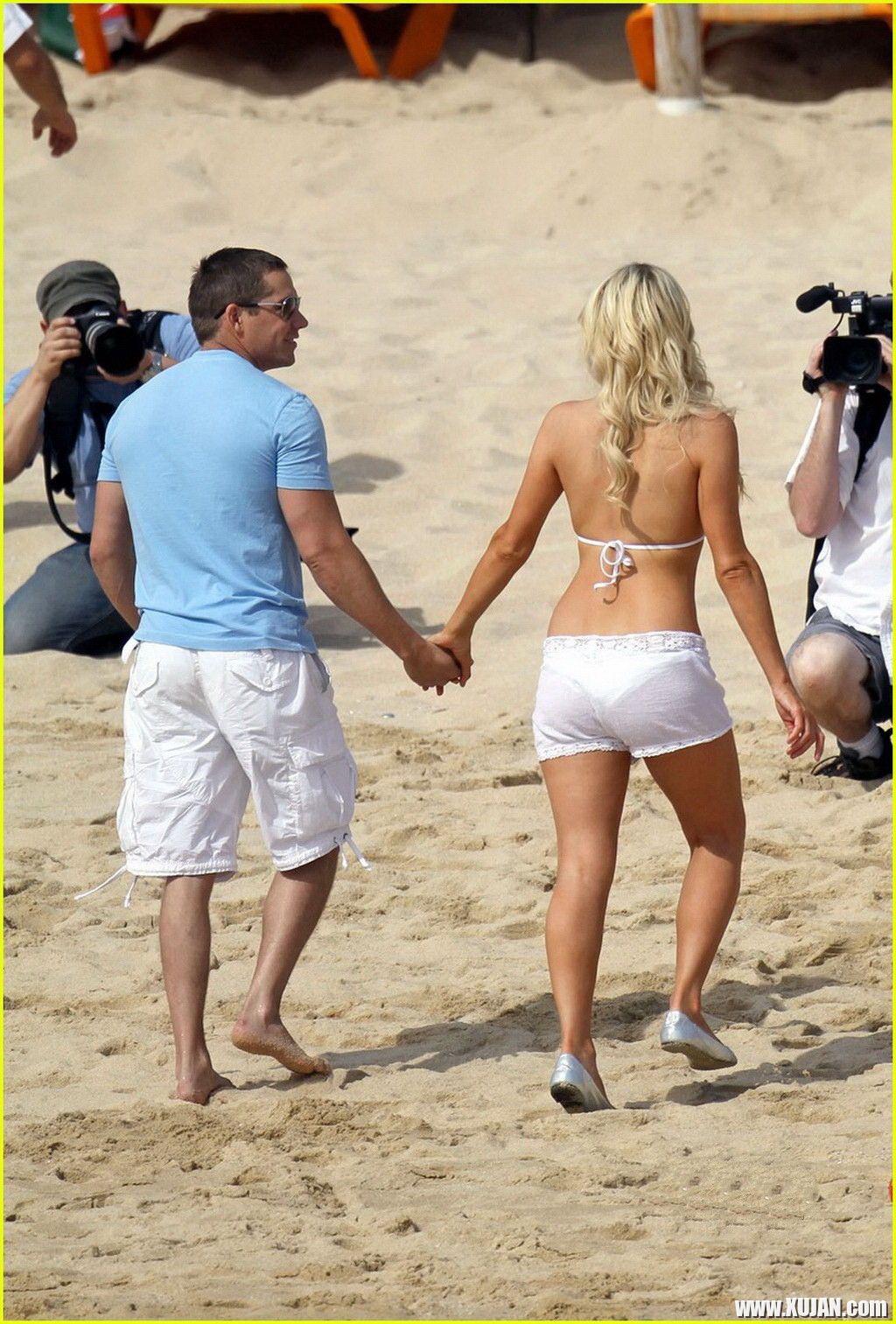 Paris Hilton wearing sexy white bikini seethrough shorts at the beach in Cabo - Photo #1480186