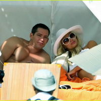 Paris Hilton wearing sexy white bikini seethrough shorts at the beach in Cabo