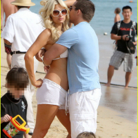 Paris Hilton wearing sexy white bikini seethrough shorts at the beach in Cabo