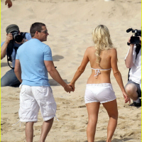 Paris Hilton wearing sexy white bikini seethrough shorts at the beach in Cabo