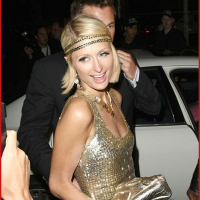 Paris Hilton small tits in stunning white dress