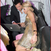 Paris Hilton small tits in stunning white dress